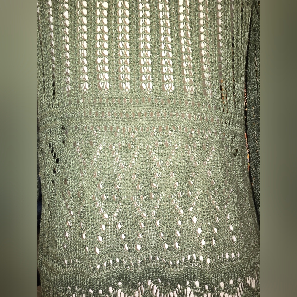 Forest Green Knit Cardigan - Picture 2 of 6